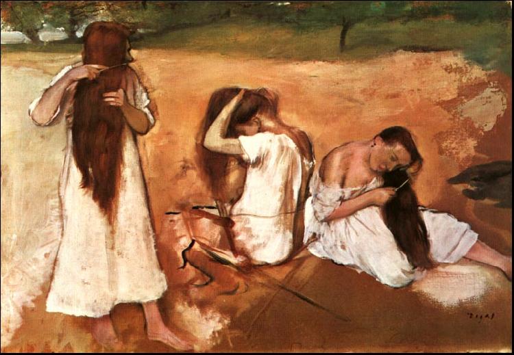 Edgar Degas Three Women Combing their Hair